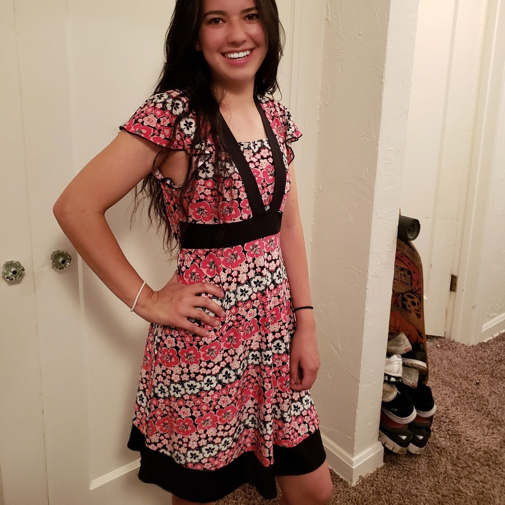 Pink floral dress
